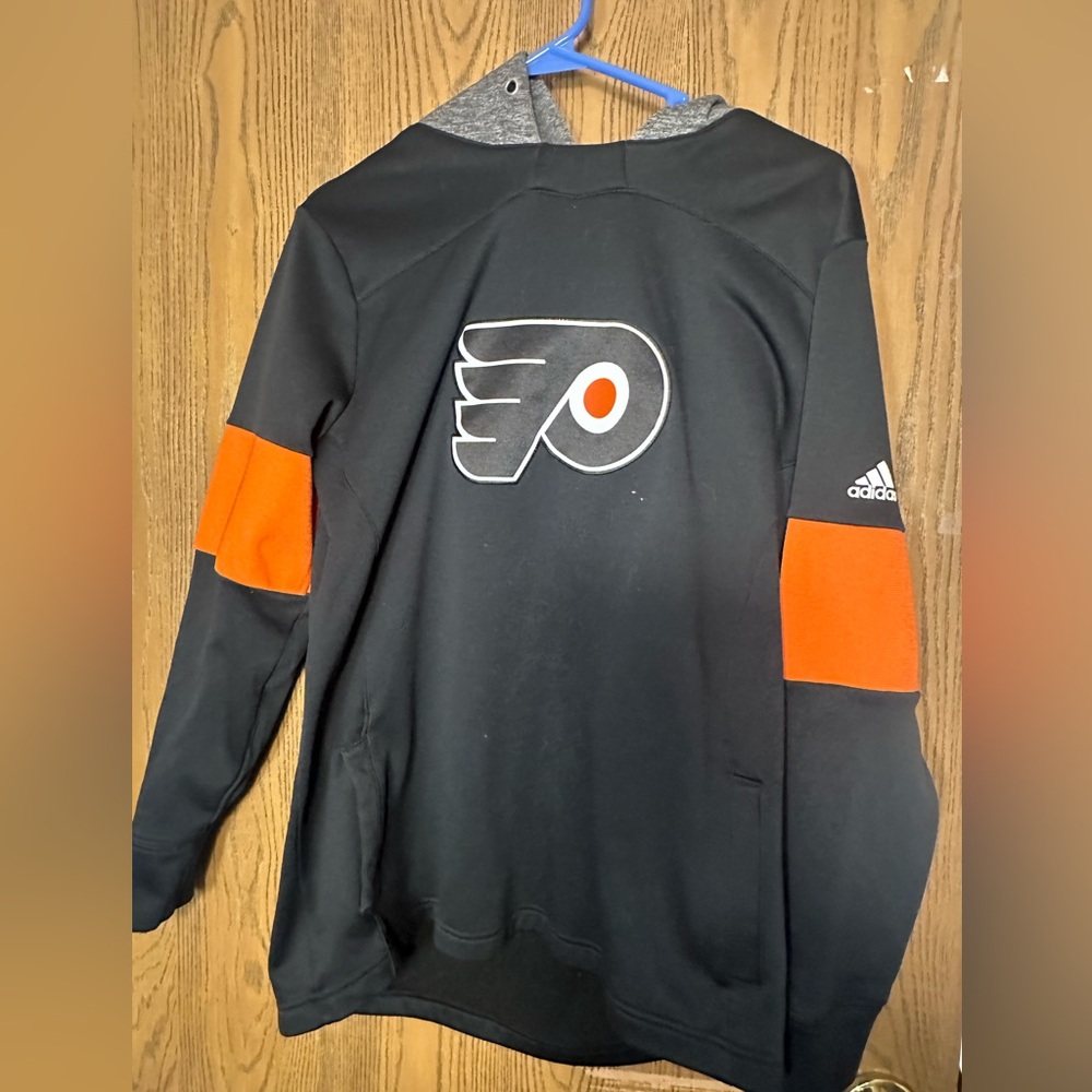 Adidas Black and Orange Hoodie with Logo